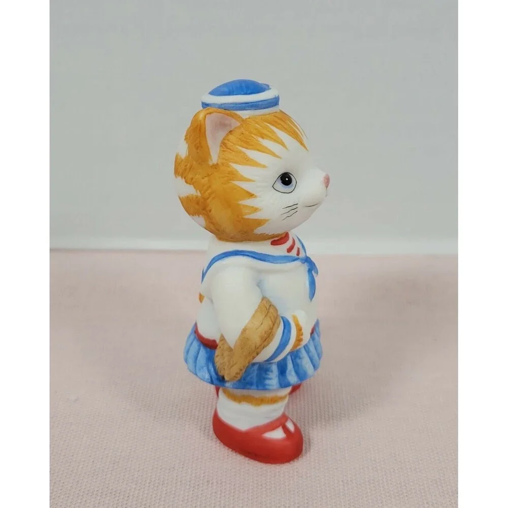 Sri Lanka Homco Cat Sailor Girl figurine Vintage 1993